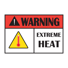 extreme heat warning icon logo vector design template