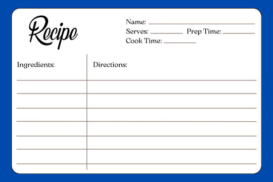 Blank Recipe Cards for Bridal Shower and Wedding, recipe card template, background colors