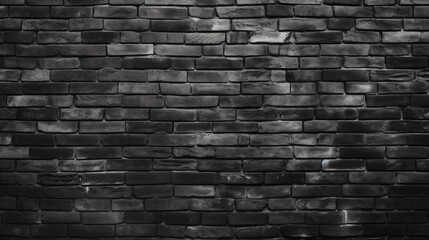 Black Brick Wall Background: Vintage Wall Texture, Black