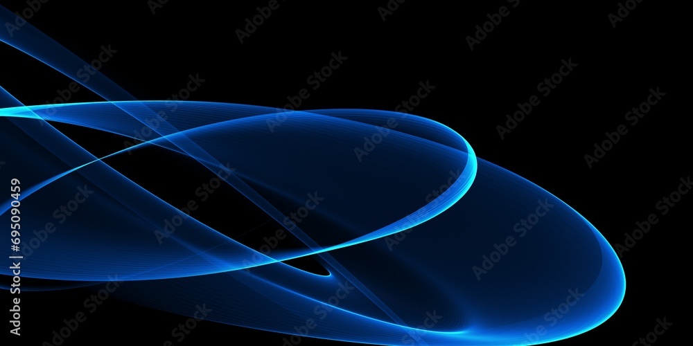 Poster abstract blue and black pattern with waves. striped linear texture