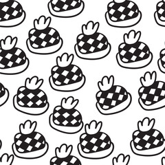 seamless patterns with hat in doodle style in vector. winter time.Template for background, textile, wallpaper, fabric, wrapping