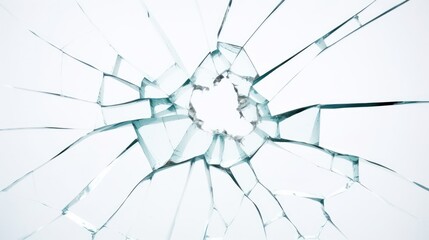 broken glass on white background