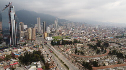 Obraz premium urban, tourism, architecture, buildings, cities, south america, street, building, metropolis, tower, cities, Bogota, demolition, dismantling, industry 