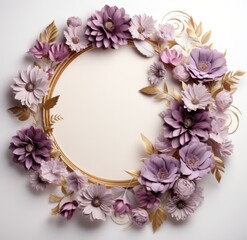 Obraz premium flowers and frame on white surface