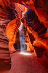 Antelope Canyon Arizona USA - Natural wonder and amazing view with a sunbeam 