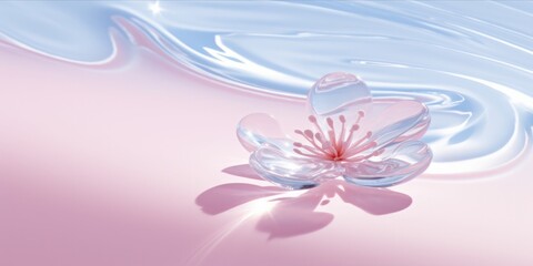 Serenity in Pink: A Tranquil Spa and Cosmetic Concept with Aqua Textures, Floral Shadows, and Sunlit Ripples