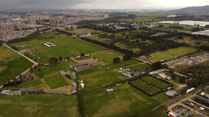 Aerial images of the downtown of Bogota
