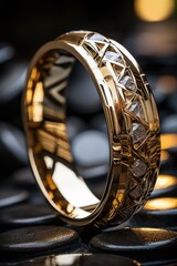 portrait extreme Closeup wedding ring