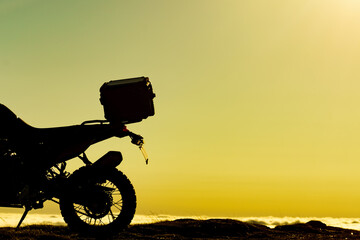 Motorcycle on mountain top