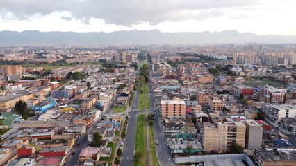 Aerial images of the downtown of Bogota
