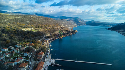 Obraz premium Bakar, Rijeka, bay, aerial view, Croatia