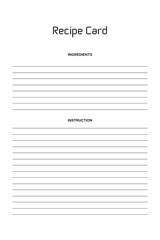 Blank Recipe Book Printable Template, Blank Pages Sheet Organizer, White blank paper blank recipe book template