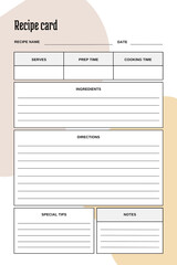 Blank Recipe Book Printable Template for Bridal Shower and Wedding, v10