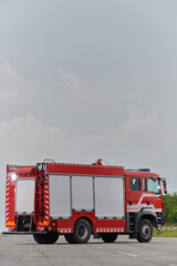 In this captivating scene, a state-of-the-art firetruck, equipped with advanced rescue technology,...