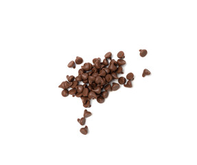 Chocolate Chips Isolated, Scattered Chocolate Sprinkles, Decorative Cocoa Drops, Cookie Decoration Ingredient