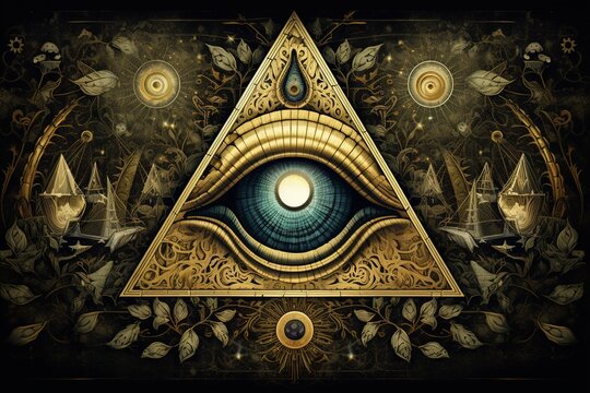 All seeing eye, illuminati and masonic symbol