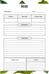 White blank paper blank recipe book template, for Bridal Shower and Wedding