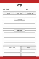 Clean and Simple Printable Recipe Book Template in White
