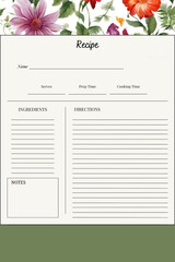 White blank paper blank recipe book printable template v7