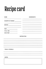 White blank paper blank recipe book printable template v5