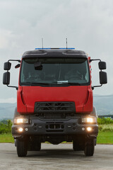 In this captivating scene, a state-of-the-art firetruck, equipped with advanced rescue technology,...