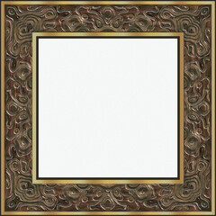 Realistic picture empty frame on white