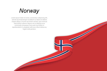 Wave flag of Norway with copyspace background