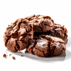 Crinkled chocolate chip cookies, chocolate cookies, bakery, professional photo 