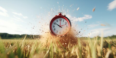 Summer Time Arrives as Clocks Undergo a Seasonal Shift - Embracing the Annual Rhythm of Chronological Change - obrazy, fototapety, plakaty