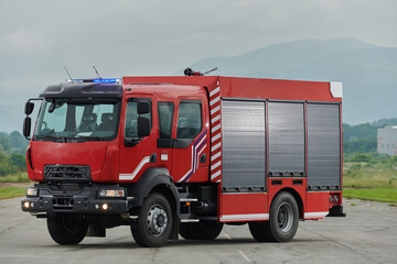 In this captivating scene, a state-of-the-art firetruck, equipped with advanced rescue technology,...