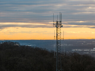 Cell tower on a mountainside