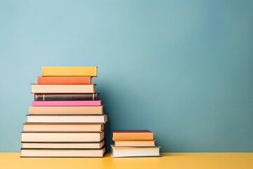 Clean Stack of Books with Text Space, clean background, education