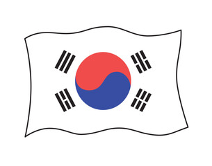 South Korean flag isolated vector illustration