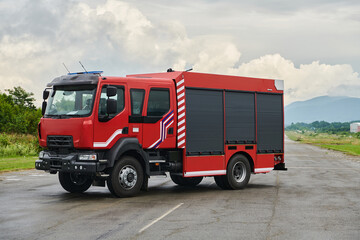 In this captivating scene, a state-of-the-art firetruck, equipped with advanced rescue technology,...