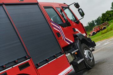In this captivating scene, a state-of-the-art firetruck, equipped with advanced rescue technology,...