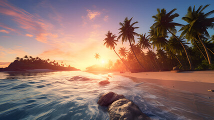 beautiful ocean palm island in the bahamas, tropical island, tropic weather
