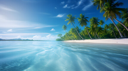 beautiful ocean palm island in the bahamas, tropical island, tropic weather