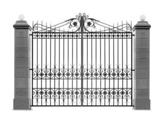 Forged gates with ornaments. B.