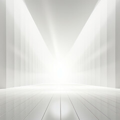 abstract background, white space with wall, white light,