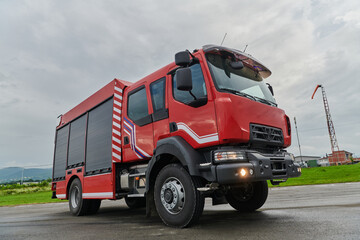 In this captivating scene, a state-of-the-art firetruck, equipped with advanced rescue technology,...