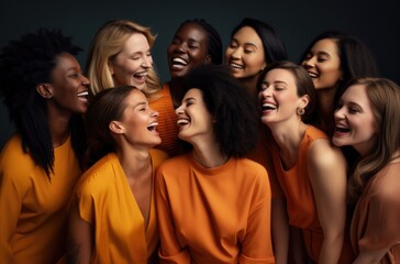 Fototapeta premium A vibrant tableau unfolds as people from diverse nationalities gather, representing a harmonious blend of cultures, backgrounds, and ethnicities, celebrating the beauty of multiculturalism and unity.