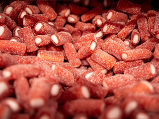 Red and white stick candies