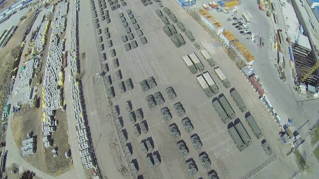 Military machines for Victory Day Parade on Red Square