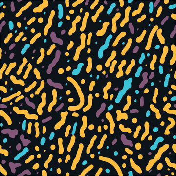 Bold Squiggles. Vector childish squiggle lines. Seamless pattern. Scratch board imitation. Abstract brushstrokes.