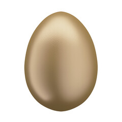 3D Egg with Golden Shell and Transparent Background