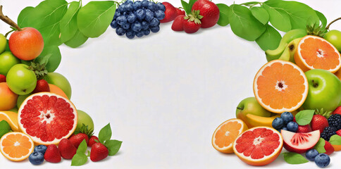 A Colorful Array of Fresh Fruits on a Clean Background