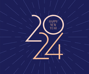 2024 happy new year art illustration vector modern typography graphics holiday minimalist