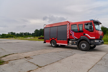 In this captivating scene, a state-of-the-art firetruck, equipped with advanced rescue technology,...