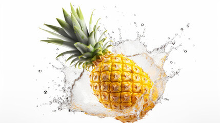 Pineapple with fresh water spash