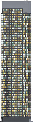 Fototapeta na wymiar Facade view of moden building at night - skyscraper